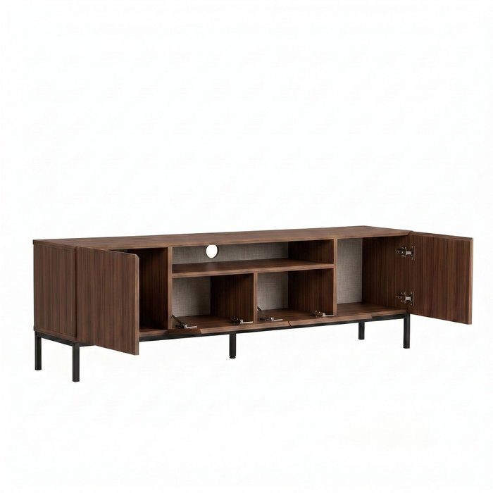 Nordure Rivoli Soporte para TV Milano Walnut y Negro Nordure Rivoli Soporte para TV Milano Walnut y Negro